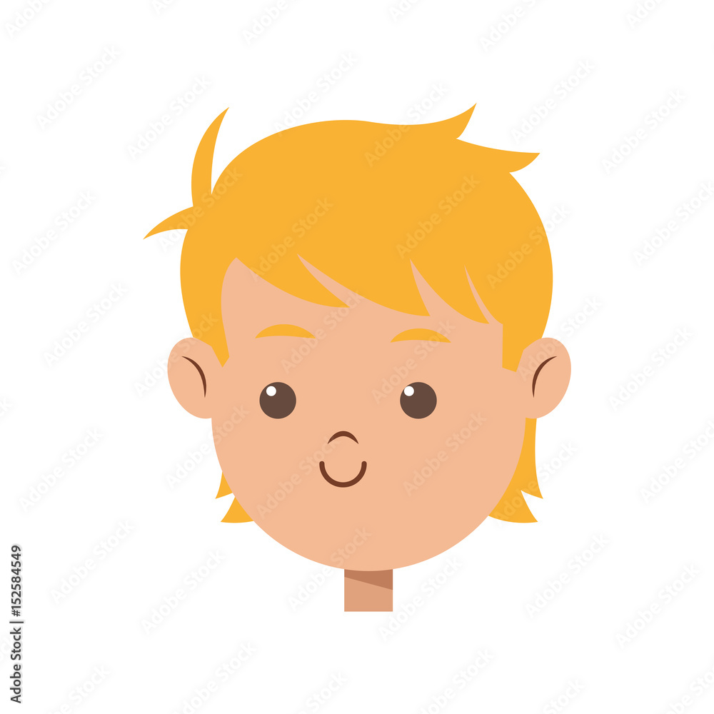 cartoon character face boy children vector illustration