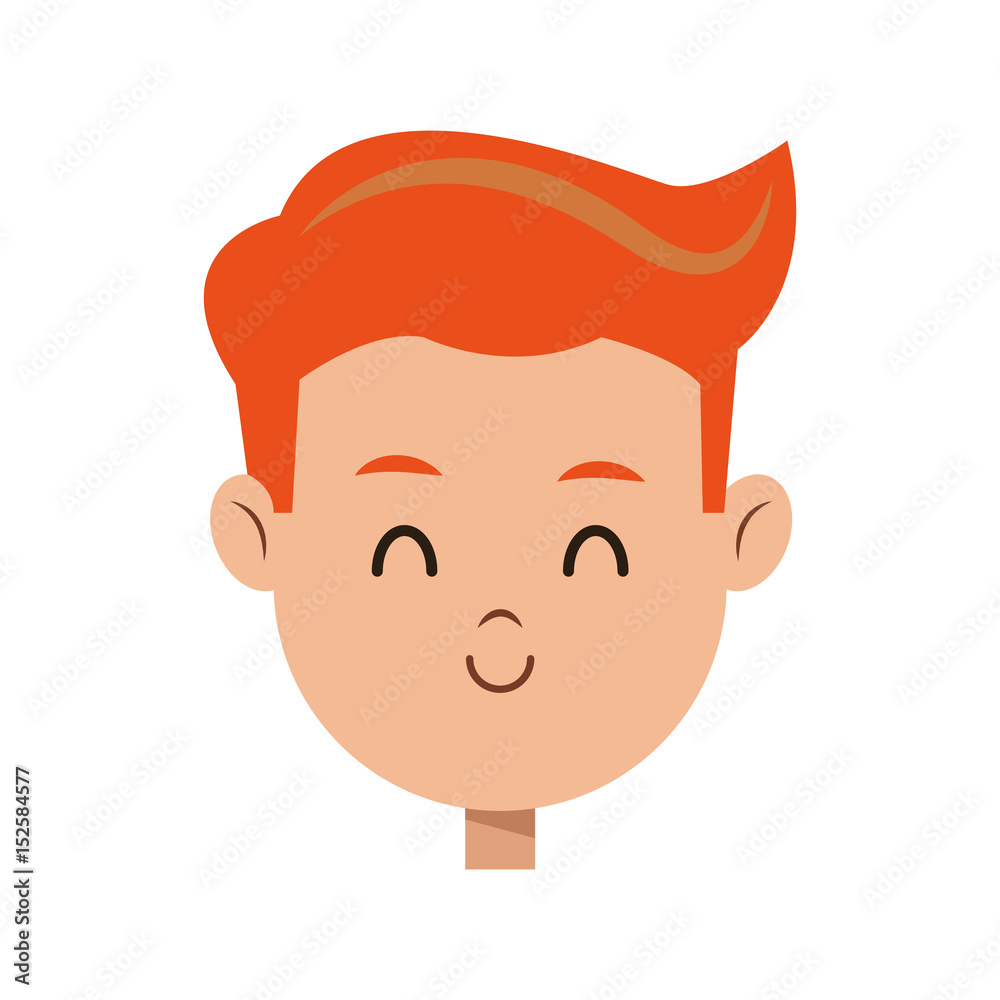 cartoon character face boy children vector illustration