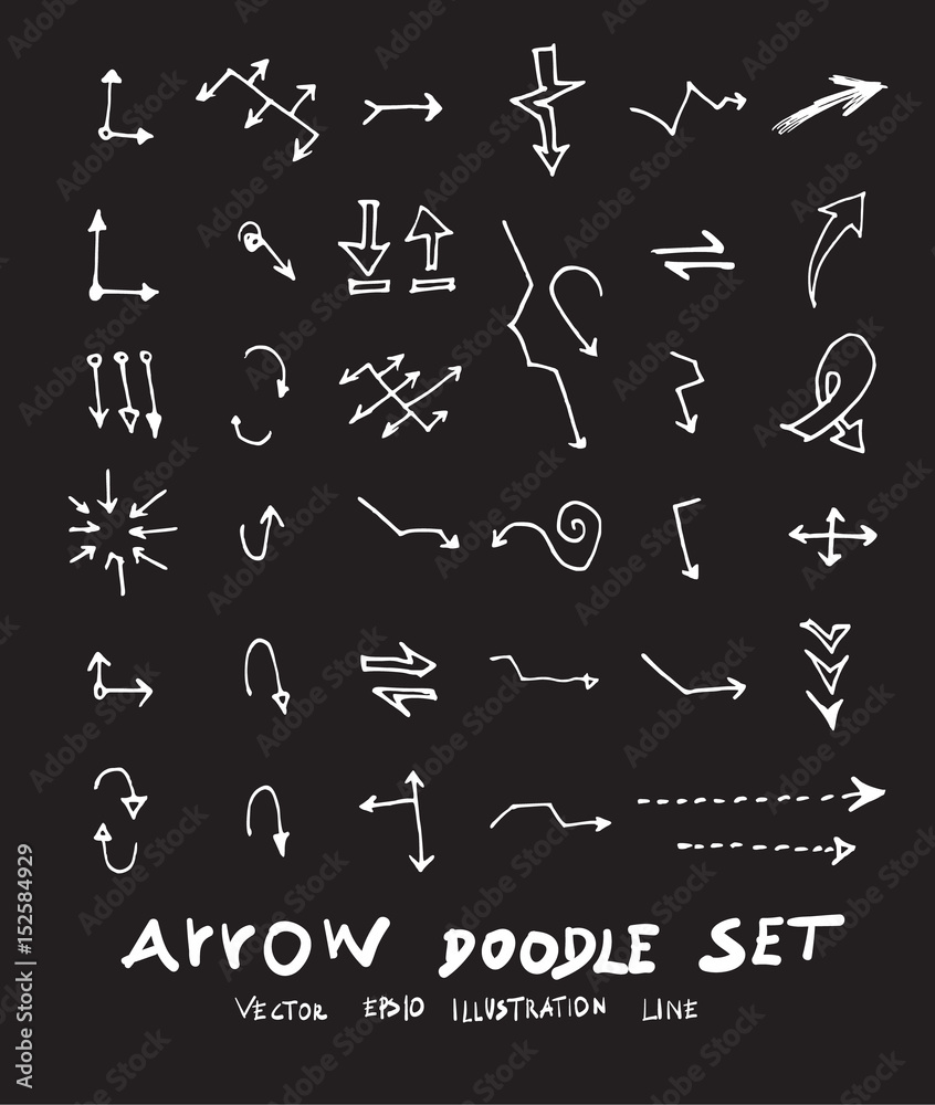 Vector hand drawn arrows set chalkboard eps10 Vector hand drawn arrows set chalkboard eps10
