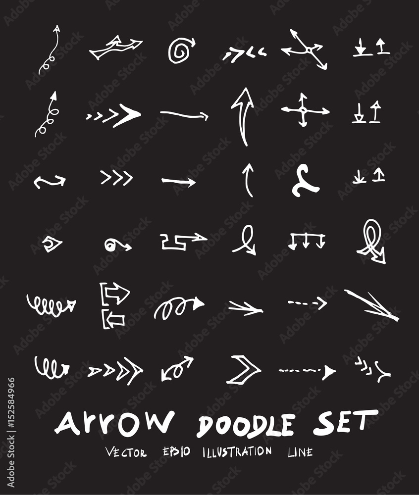 Vector hand drawn arrows set chalkboard eps10 Vector hand drawn arrows set chalkboard eps10