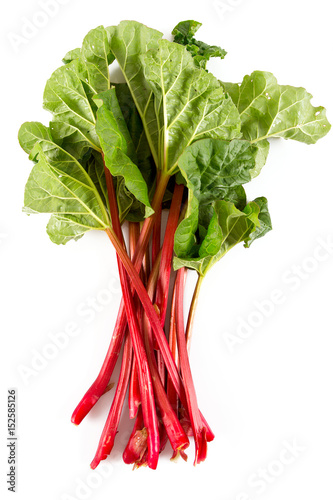 fresh rhubarb isolated on white