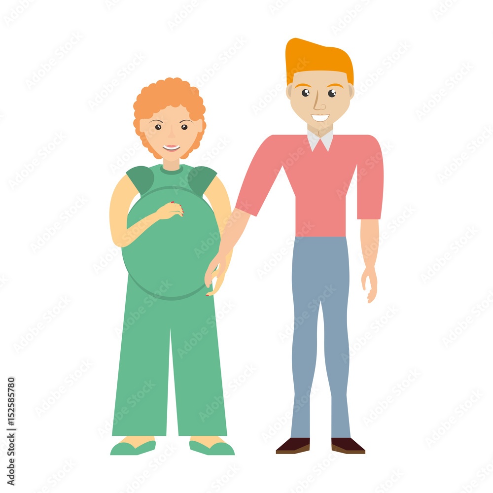 couples relationship family pregnancy vector icon illustration