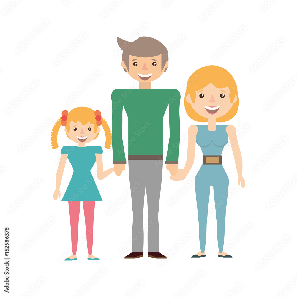couples family daughter relationship vector icon illustration