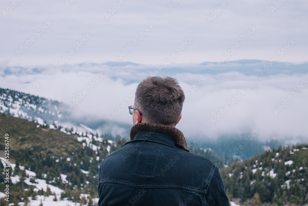Man in mountains. Man in mountains.