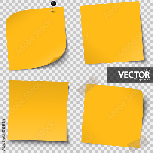 colored sticky notes with vector transparency