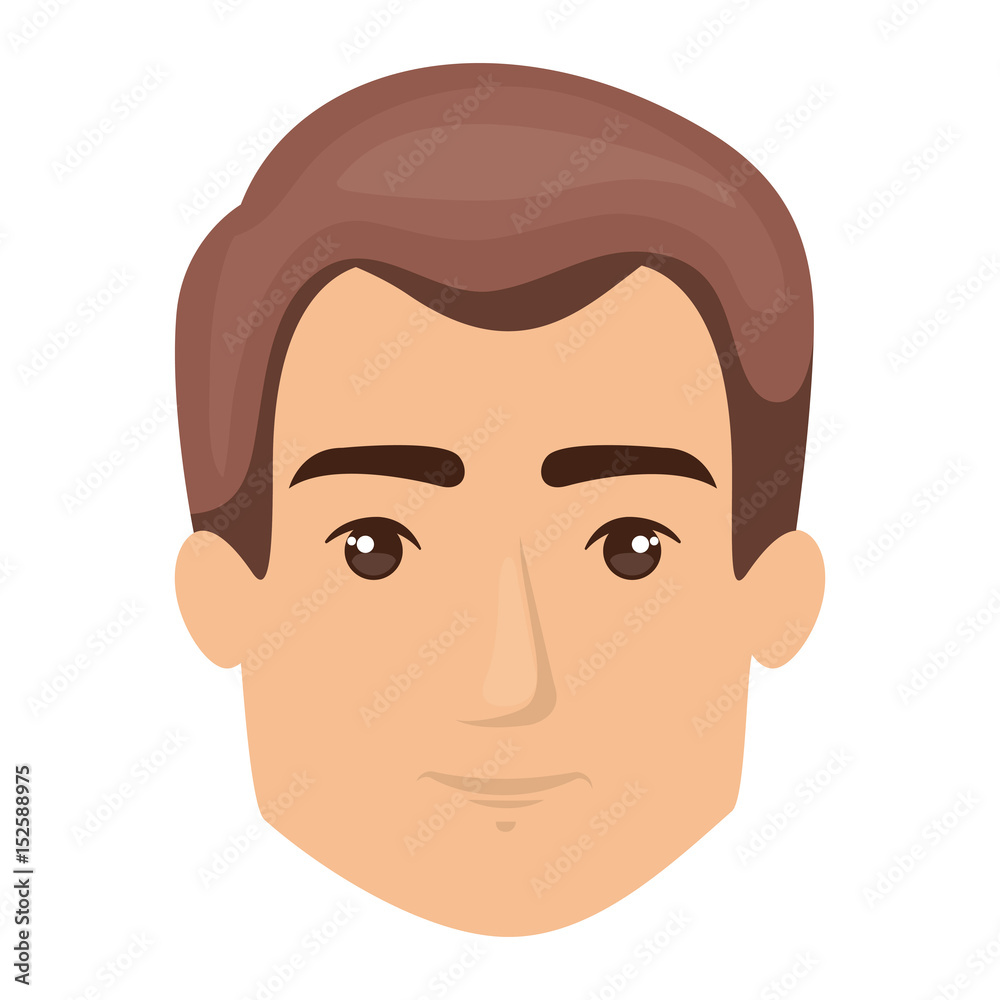 white background of man face with light brown short hair style vector illustration white background of man face with light brown short hair style vector illustration