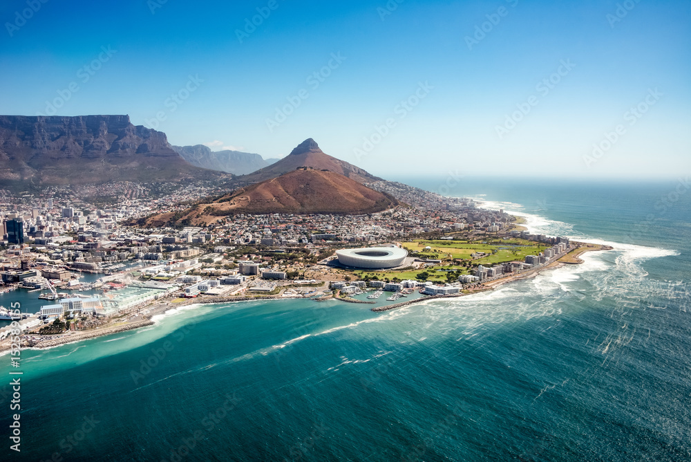 Fototapeta premium Widok z lotu ptaka Capetown, SOuth Afryka