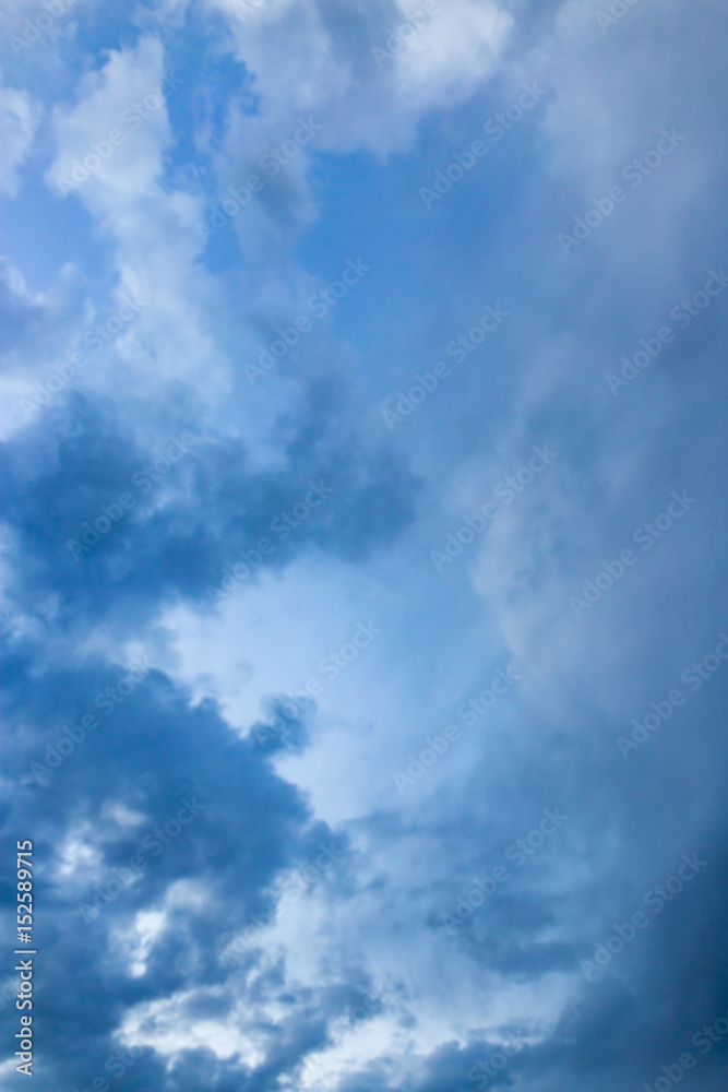 Fototapeta premium Beautiful clouds at sunset after rain as background .