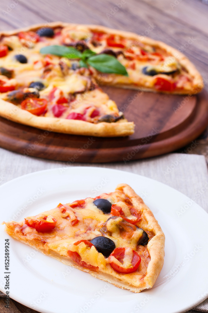 Italian Pizza with seafood.