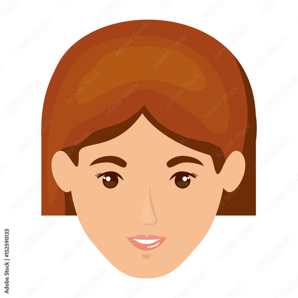 white background of smiling woman face and redhead with short hair style vector illustration white background of smiling woman face and redhead with short hair style vector illustration