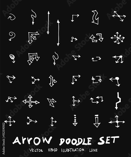Vector hand drawn arrows set chalkboard eps10
