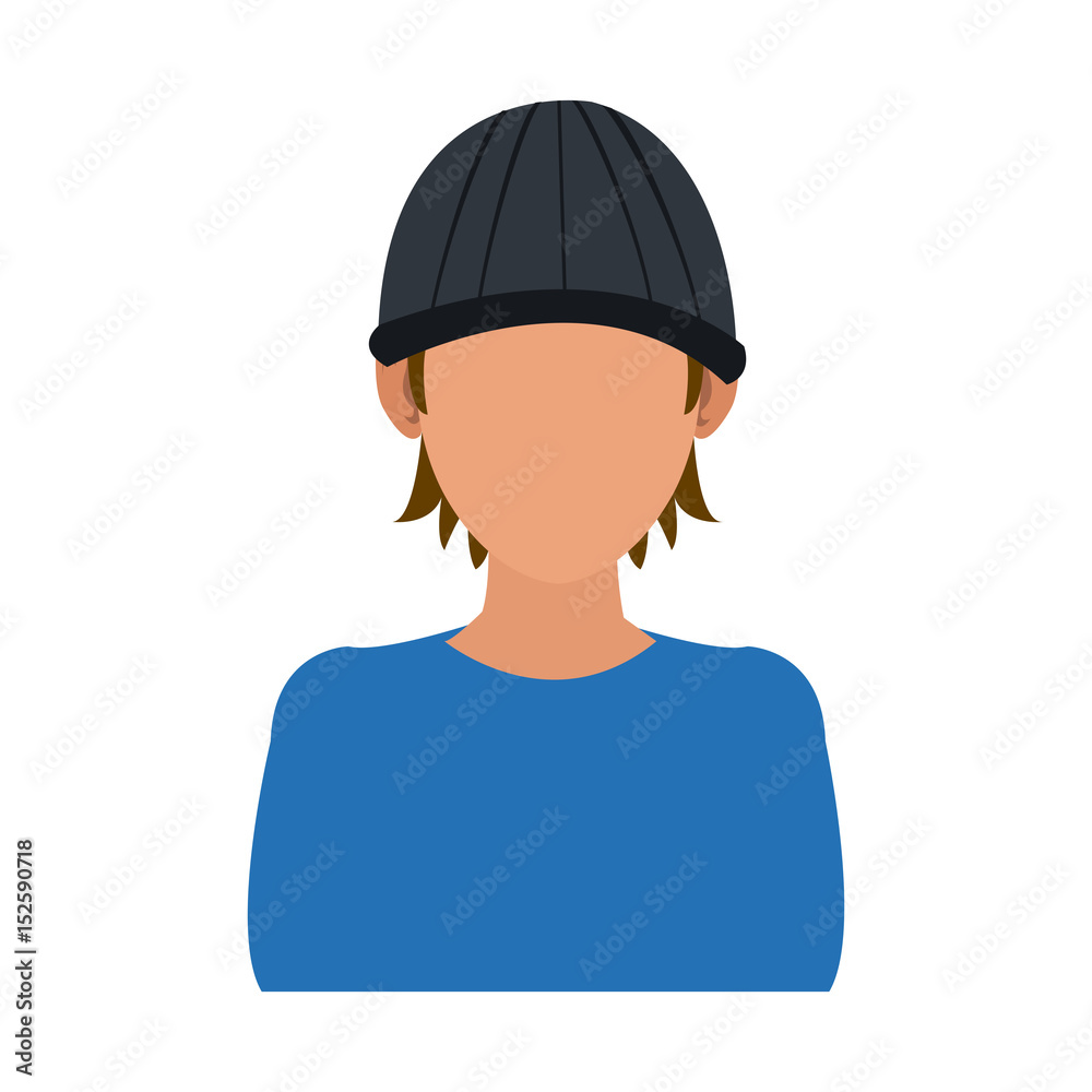 man hacker guy portrait thief technology vector illustration