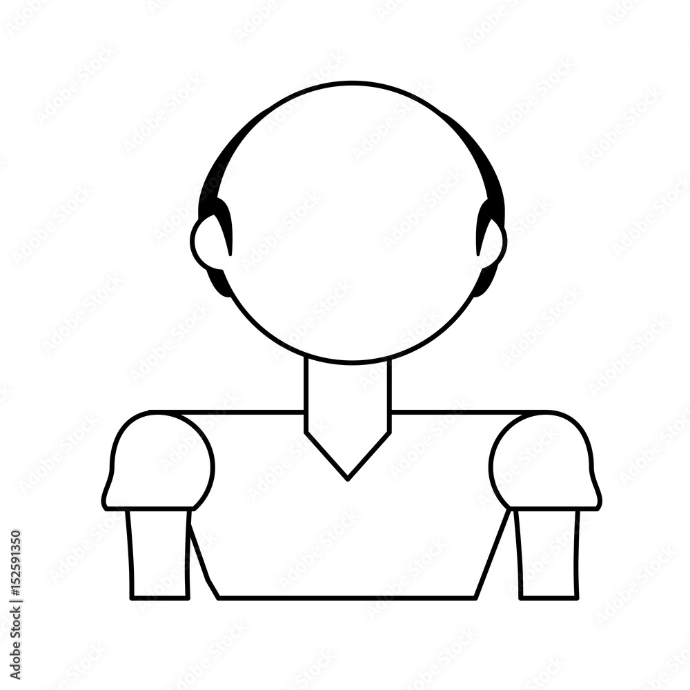 adult male bald head vector icon illustration