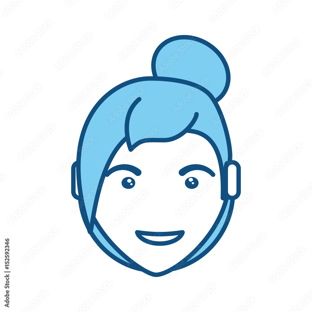 Naklejka premium woman adult young head vector icon illustration design