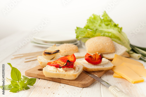 sandwiches with roasted vegetables at the picnic