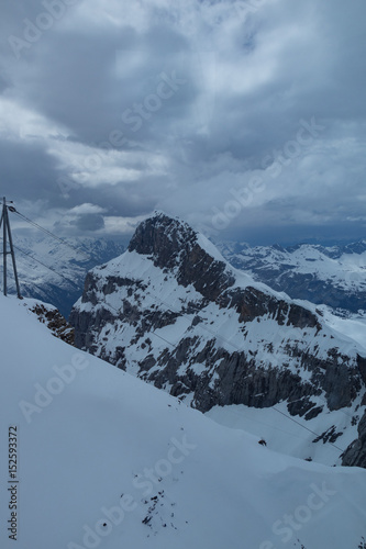 Snow Capped Swiss Alps Mountain View Range © Martina