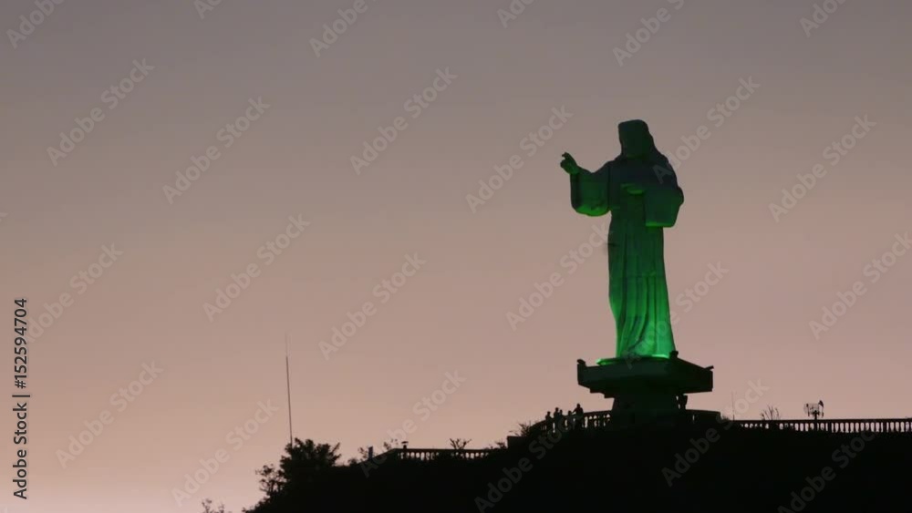 Christ of the Mercy statue at night Christ of the Mercy statue at night