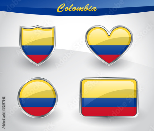 Glossy Colombia flag icon set Free Download Glossy Colombia flag icon set - GFXLoad