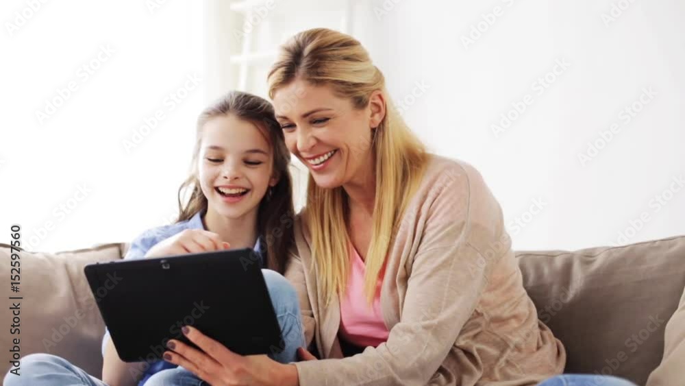 happy family with tablet pc at home happy family with tablet pc at home