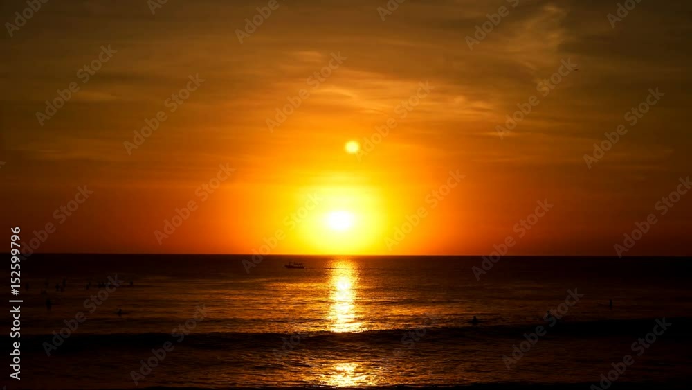 Sunset over Ocean of Beautiful Orange in cinemagraph style Sunset over Ocean of Beautiful Orange in cinemagraph style