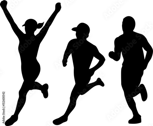 Marathon Runners Silhouette Collection Set