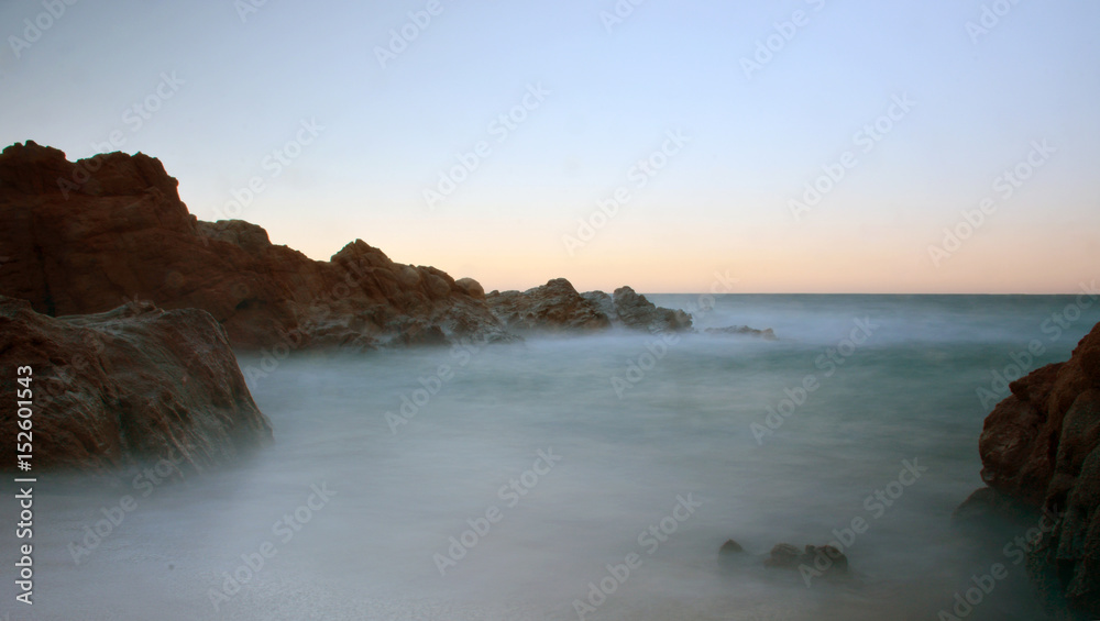 landscape sea of the Costa Brava with rocks and waves