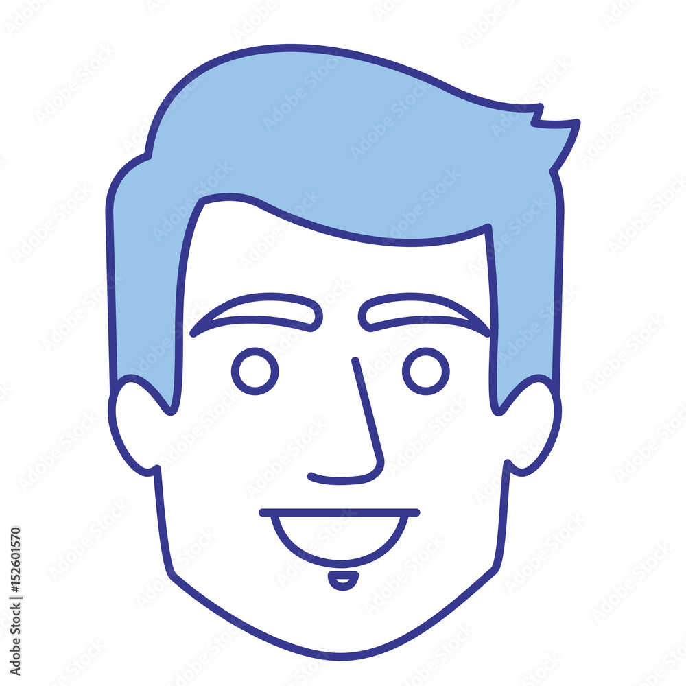 blue silhouette of man with short hair vector illustration blue silhouette of man with short hair vector illustration
