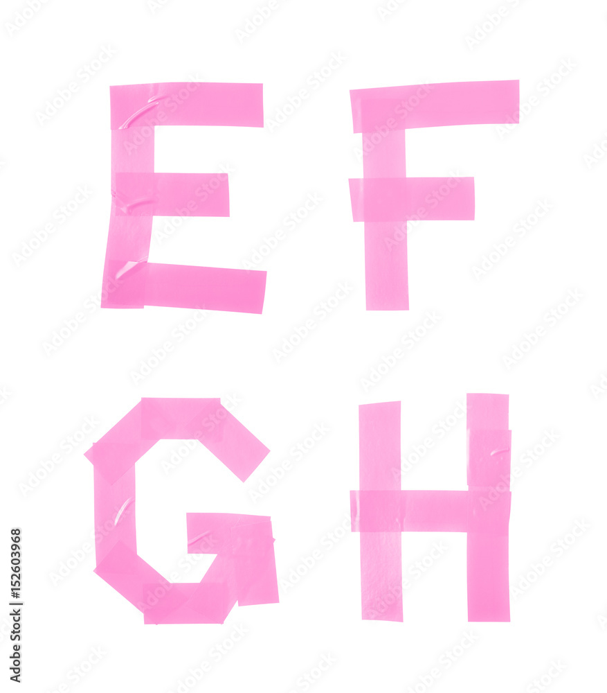 Letter symbols made of insulating tape Letter symbols made of insulating tape