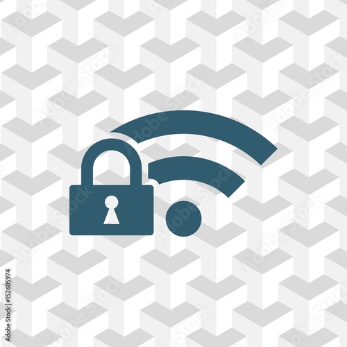 lock wifi icon stock vector illustration flat design