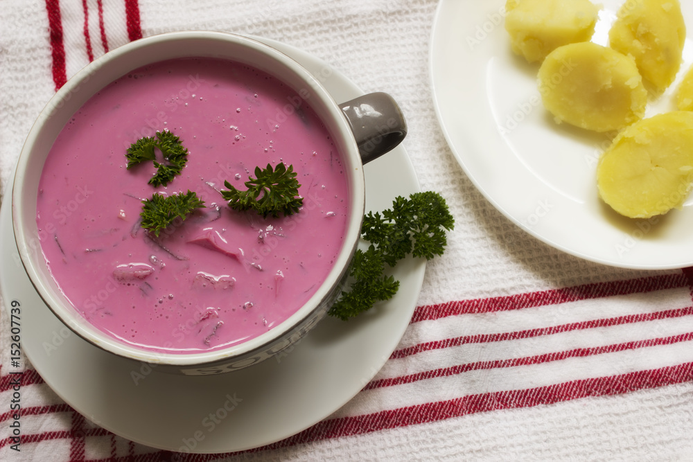 Russian and Lithuanian cold soup with beetroot Russian and Lithuanian cold soup with beetroot