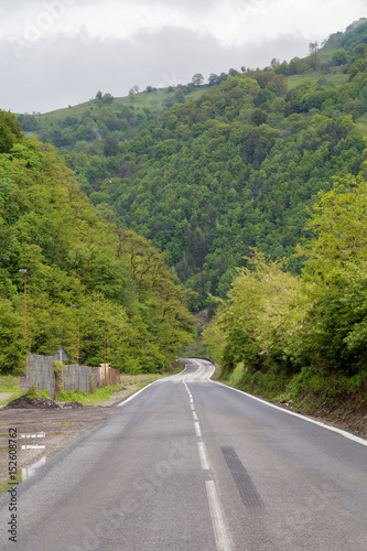 Empty mountain road in Transylvania