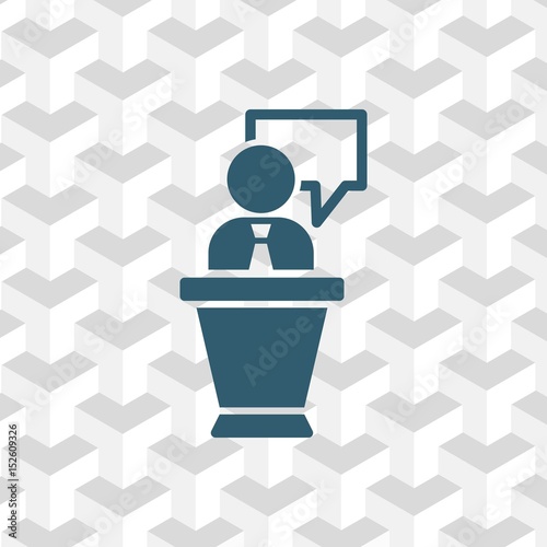 lectern with microphone icon stock vector illustration flat design