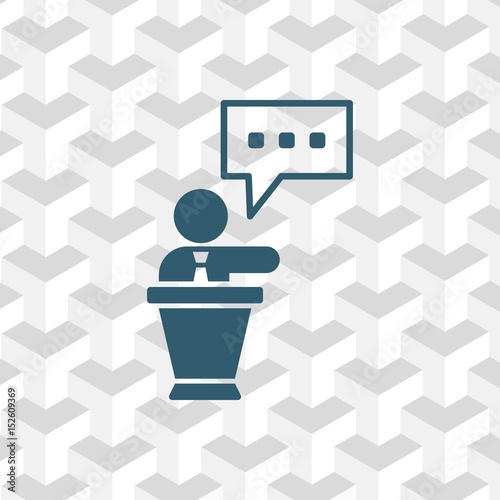 lectern with microphone icon stock vector illustration flat design