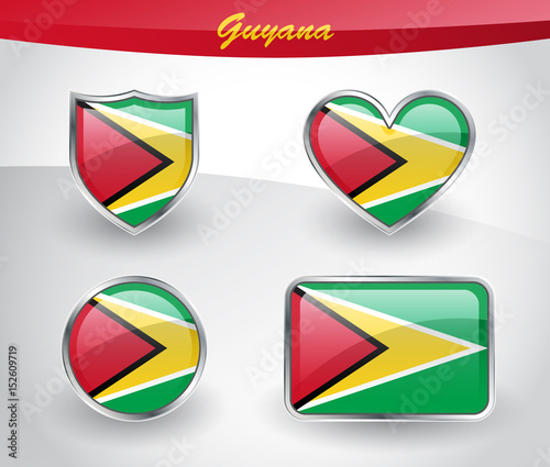 Free Download Glossy Guyana flag icon set - GFXLoad