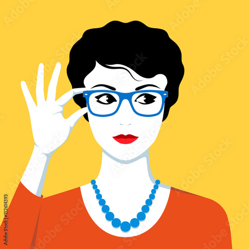 Beautiful woman wearing eyeglasses