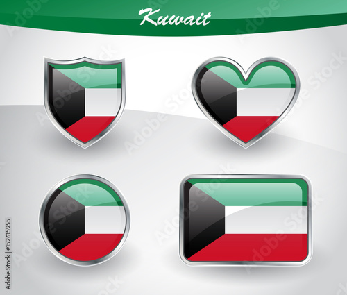 Free Download Glossy Kuwait flag icon set - GFXLoad