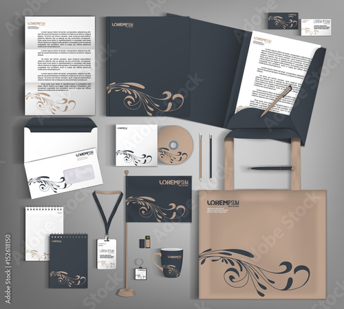 Corporate Identity set. Beautiful abstract business set statione