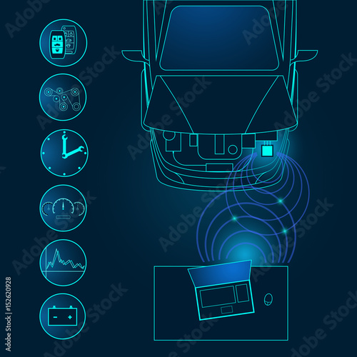 Automotive diagnostic repair icon.