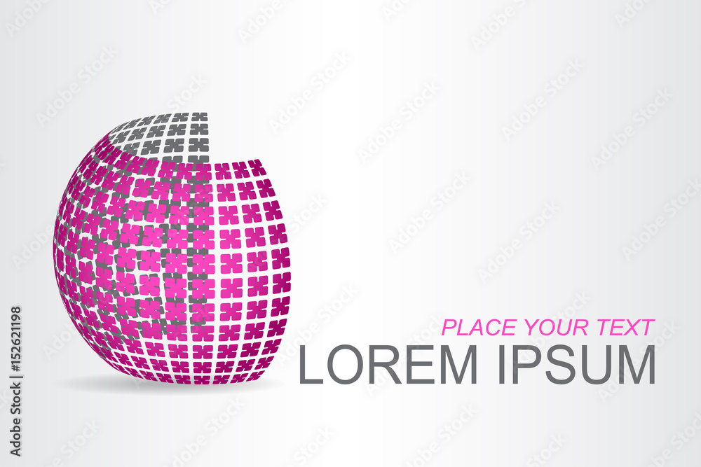 Logo stylized spherical surface with abstract shapes Logo stylized spherical surface with abstract shapes