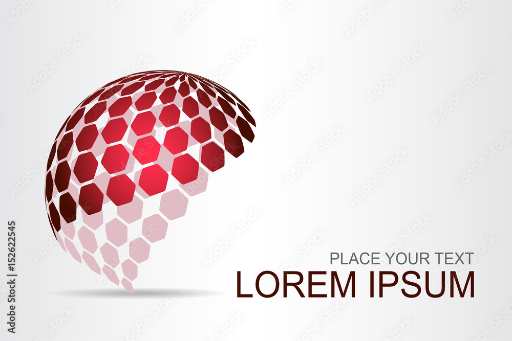 Logo stylized spherical surface with abstract shapes Logo stylized spherical surface with abstract shapes