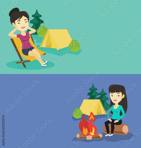 Two travel banners with space for text.