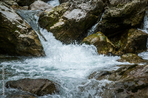 A beautiful landscape of waterfall in Tatra mountains in Slovakia. 