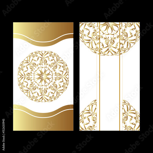 Template in oriental style. Mandala. Great for decorating flyers, wedding invitations and business cards.