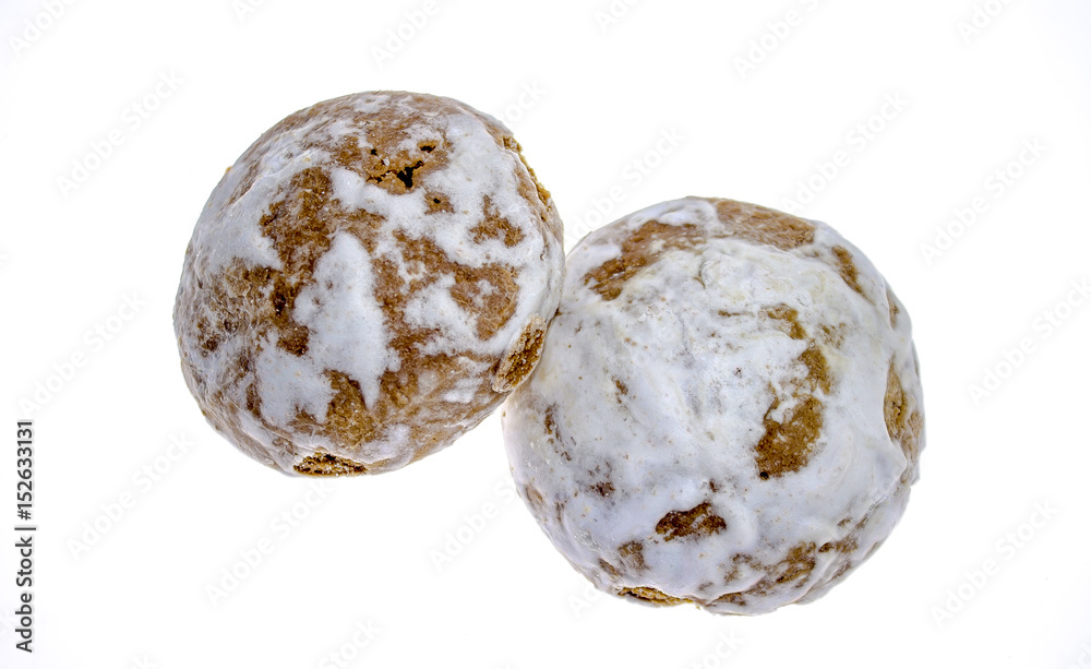Glazed gingerbread on white Glazed gingerbread on white