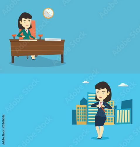 Two business banners with space for text.