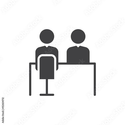 Job interview icon vector, filled flat sign, solid pictogram isolated on white. Symbol, logo illustration. Pixel perfect