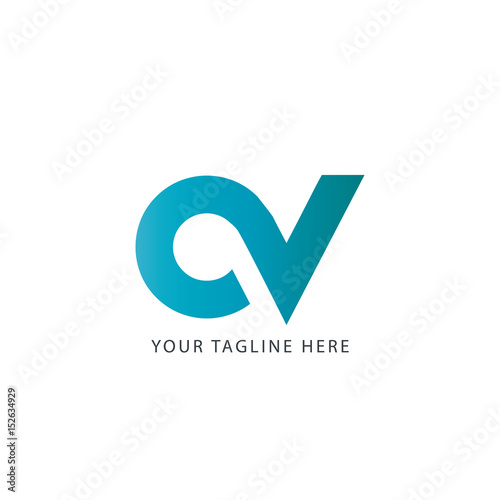 Initial Letter CV Linked Design Logo