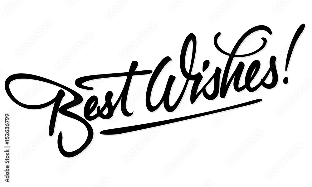 BEST WISHES hand lettering, vector illustration. Hand drawn