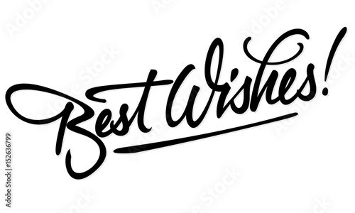 BEST WISHES hand lettering, vector illustration. Hand drawn lettering card background. Modern handmade calligraphy. Hand drawn lettering element for your design. (ID: 152636799)