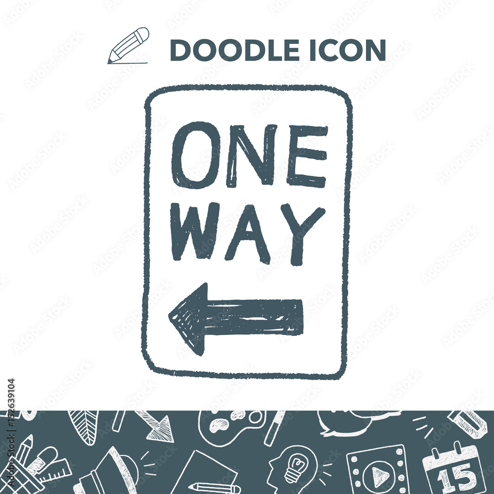 Fototapeta premium one way sign doodle